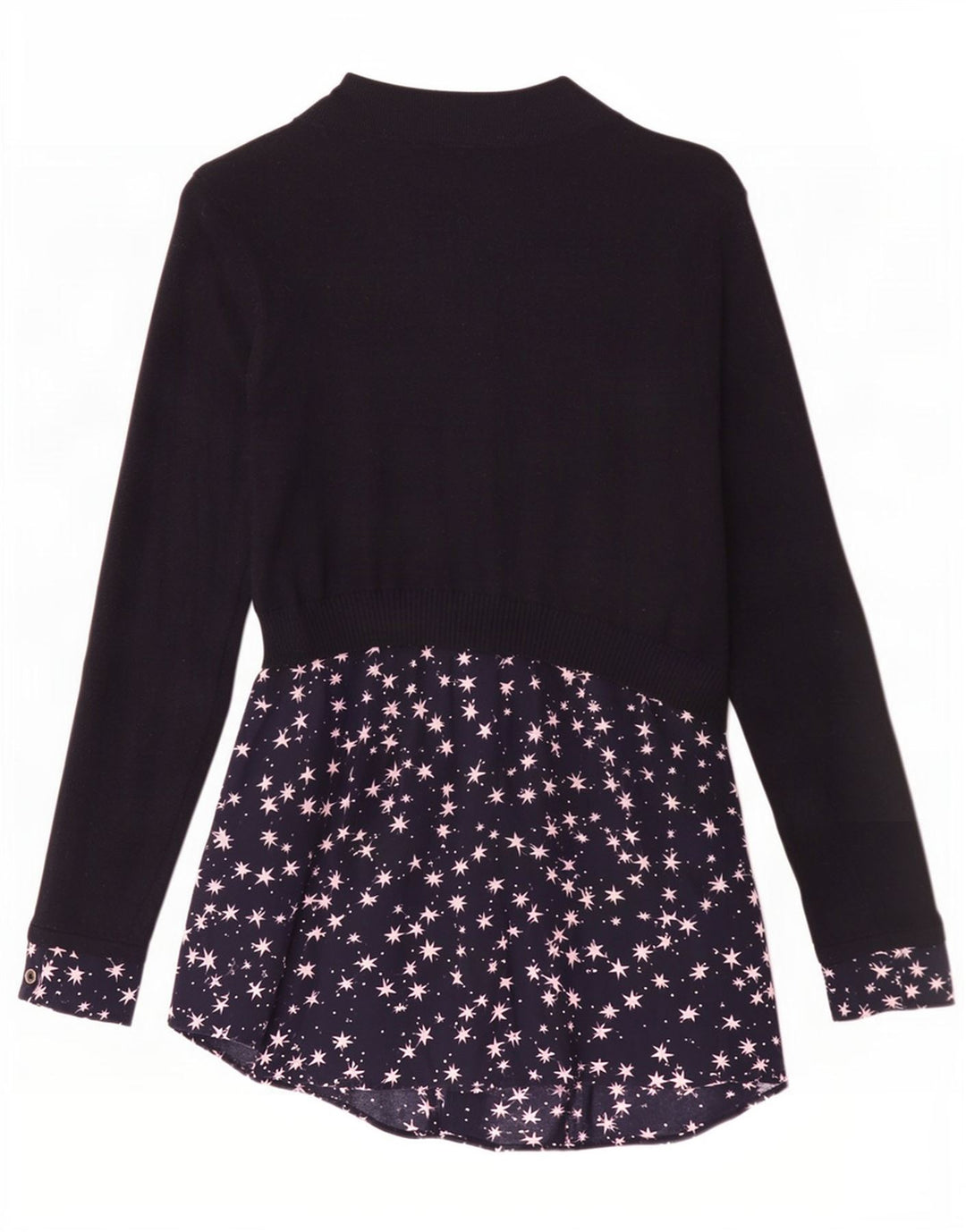 MINT FLØJL Dame abstrakt mønster basiskjole UK 10 Small Navy Blue