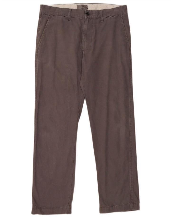 Marks & Spencer Straight Chino-bukser til mænd W32 L29 Grå bomuld