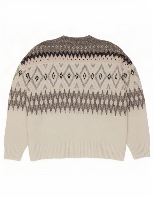 Marks & Spencer Herre sweater med rund hals XL Grå Fair Isle Polyester