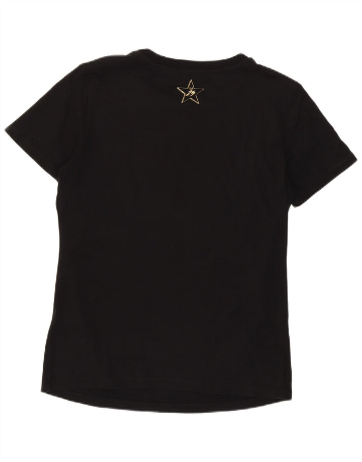 LIU JO Womens Graphic T-Shirt Top UK 14 Medium Black