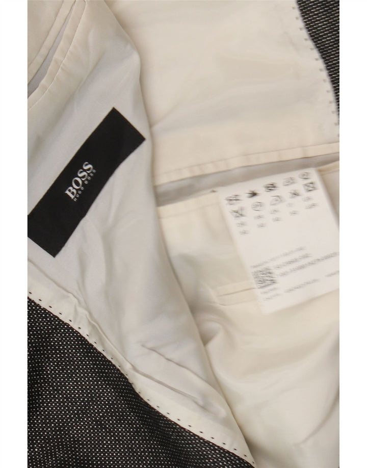 Hugo Boss Herre 2-knaps blazerjakke EU 50 Large Grey Virgin Wool