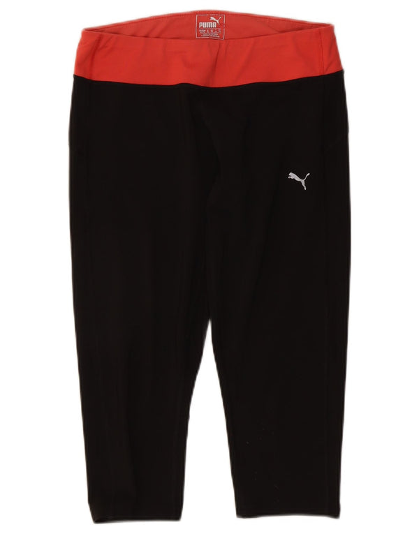 Puma Dame Capri Leggings UK 16 Large Black Colourblock Polyester