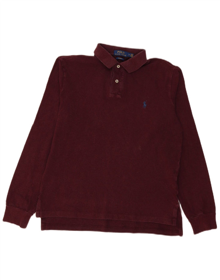 POLO RALPH LAUREN Langærmet herre poloshirt med skræddersyet pasform Medium Burgundy