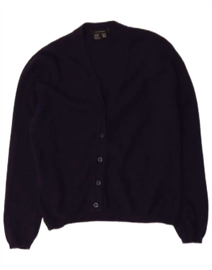 Zara Dame Cardigan Sweater UK 14 Large Navy Blue Uld