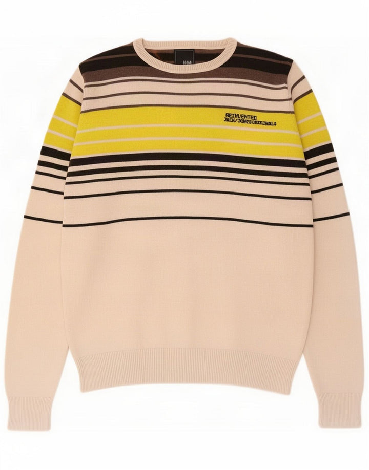 Jack & Jones Herre Boat Neck Sweater Small Multifarvet Stribet