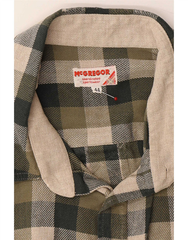 MC Gregor Flannelskjorte til mænd Størrelse 44 XL Grøn Plaid
