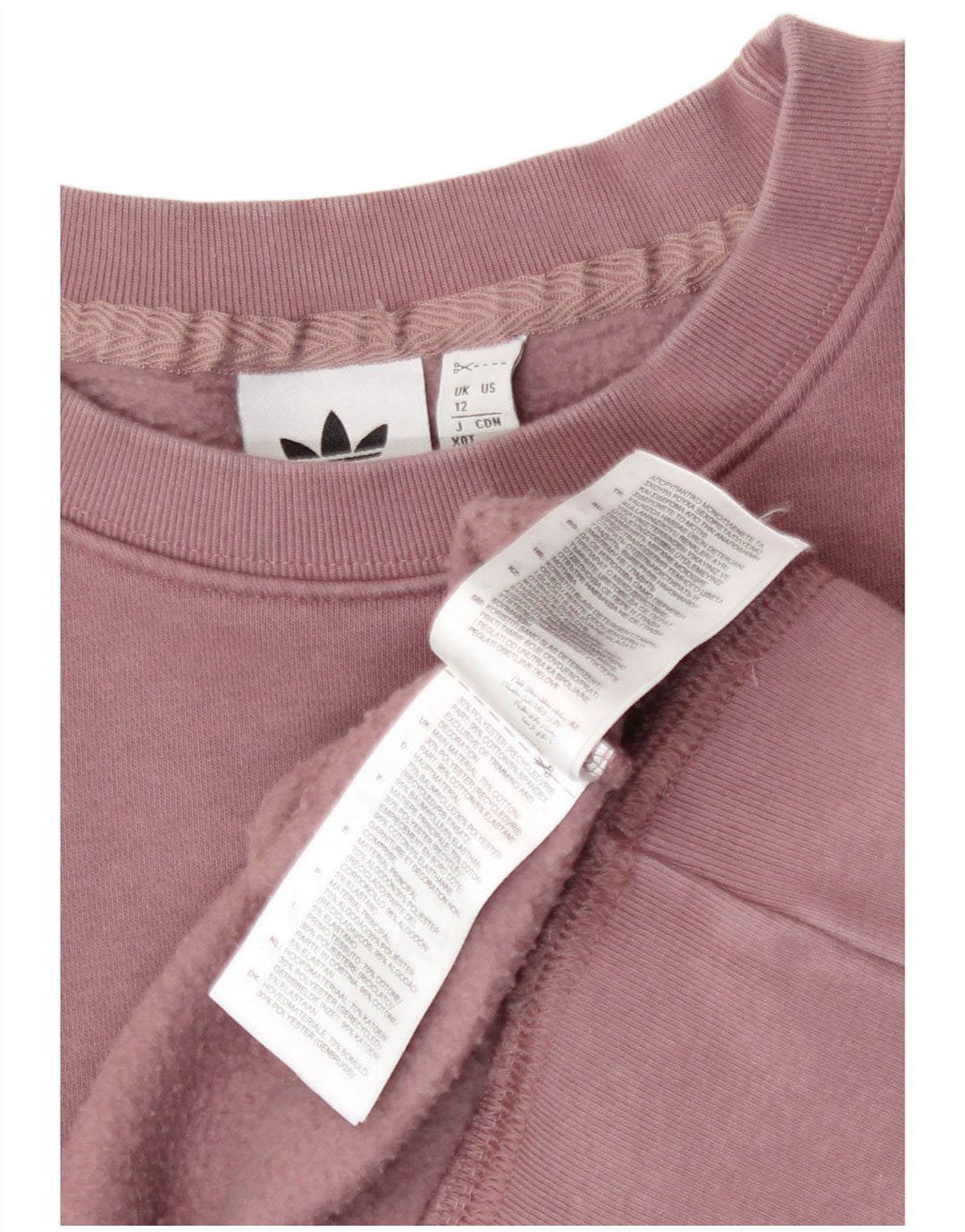 Adidas Dame Oversized Sweatshirt Jumper UK 12 Medium Lilla Bomuld