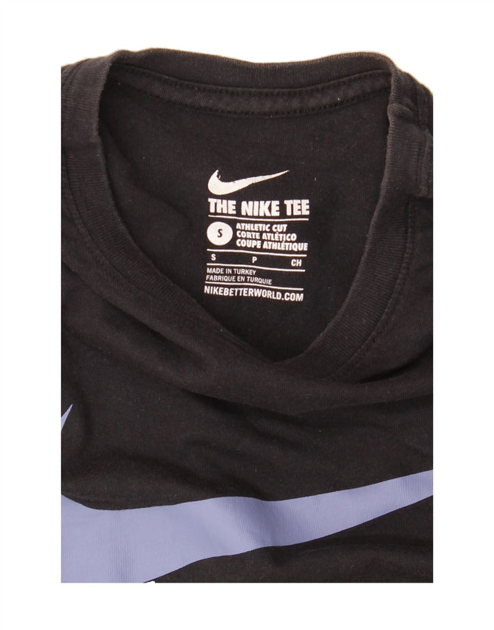 NIKE Mens Athletic Cut Graphic T-Shirt Top Small Black Vintage Nike and Second-Hand Nike from Messina Hembry 