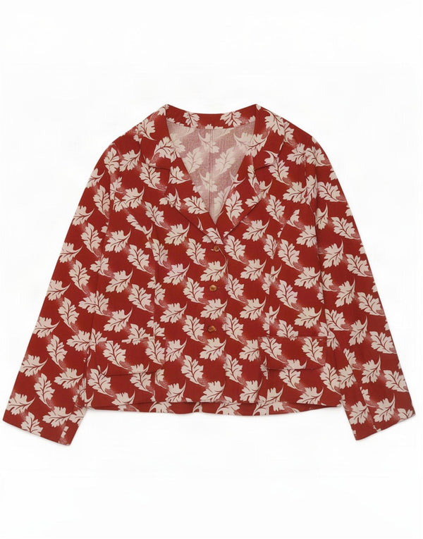 Vintage Dame Cardigan Top UK 12 Medium Red Floral