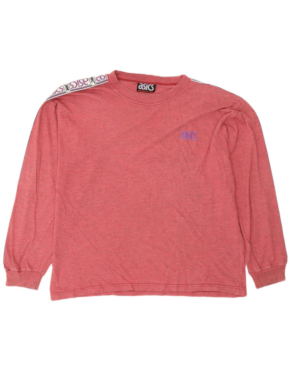 Asics Herre Grafisk Top Langærmet XL Rød Colourblock Bomuld
