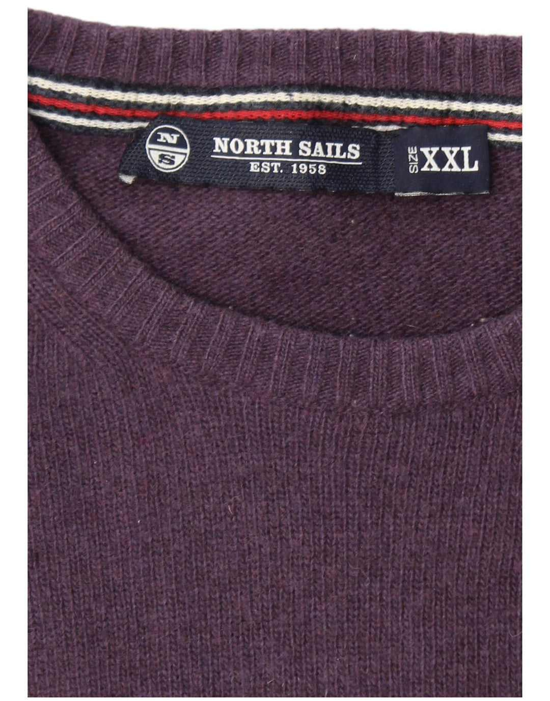 NORTH SAILS Herre Crew Neck Jumper Sweater 2XL Lilla Uld