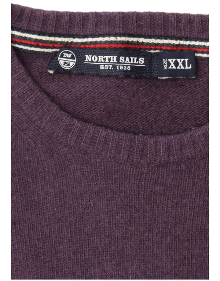 NORTH SAILS Herre Crew Neck Jumper Sweater 2XL Lilla Uld