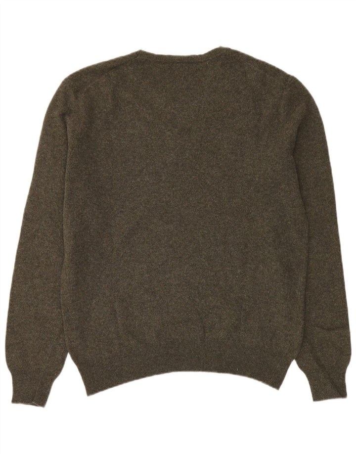 BENETTON Herre sweater med rund hals, stor kakiuld