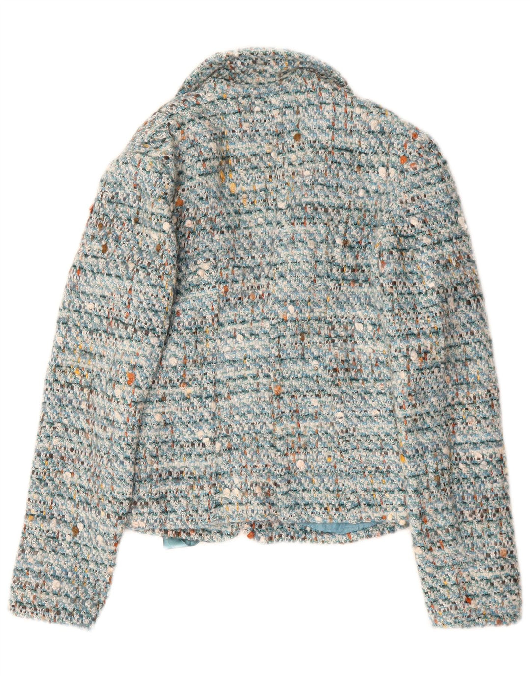 Luisa Spagnoli Dame Front Tie Blazer Jacket IT 40 Small Blue Flecked