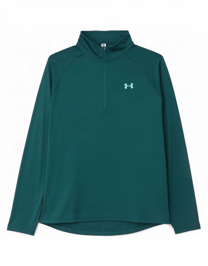 Under Armour Herre Zip Neck Top Langærmet Stor Grøn