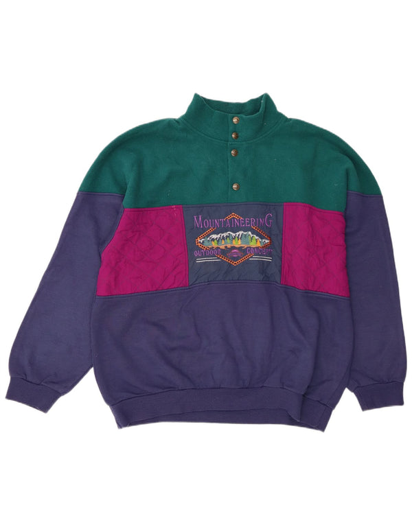 F.LLI Campagnolo Herre Grafisk Sweatshirt Jumper UK 42 Large Navy Blue