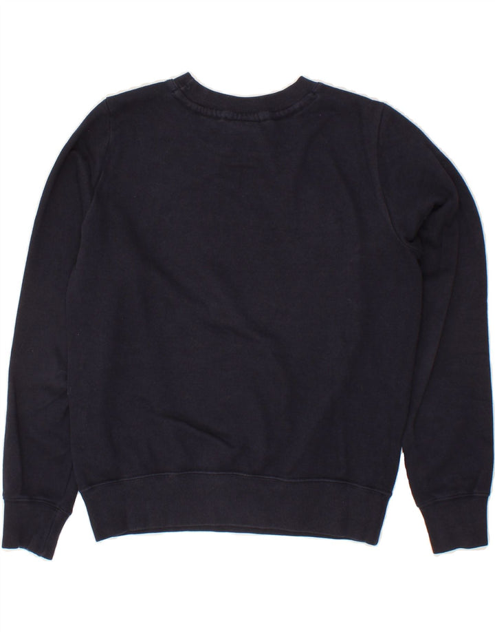 CHAMPION Womens Crop Graphic Sweatshirt Jumper UK 10 Small Navy Blue Vintage Champion and Second-Hand Champion from Messina Hembry 