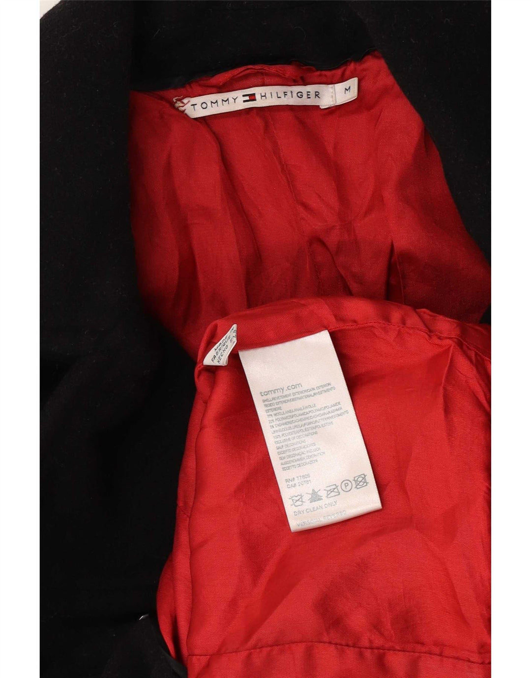 Tommy Hilfiger Dame Ærtefrakke UK 12 Medium Sort Uld