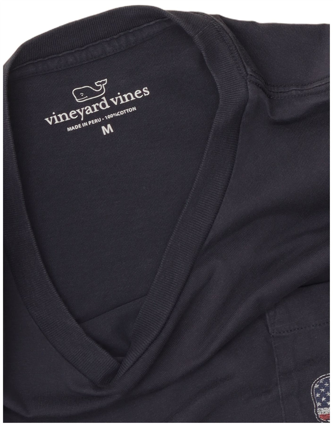 Vineyard Vines Herre USA Grafisk T-Shirt Top Medium Marineblå Bomuld