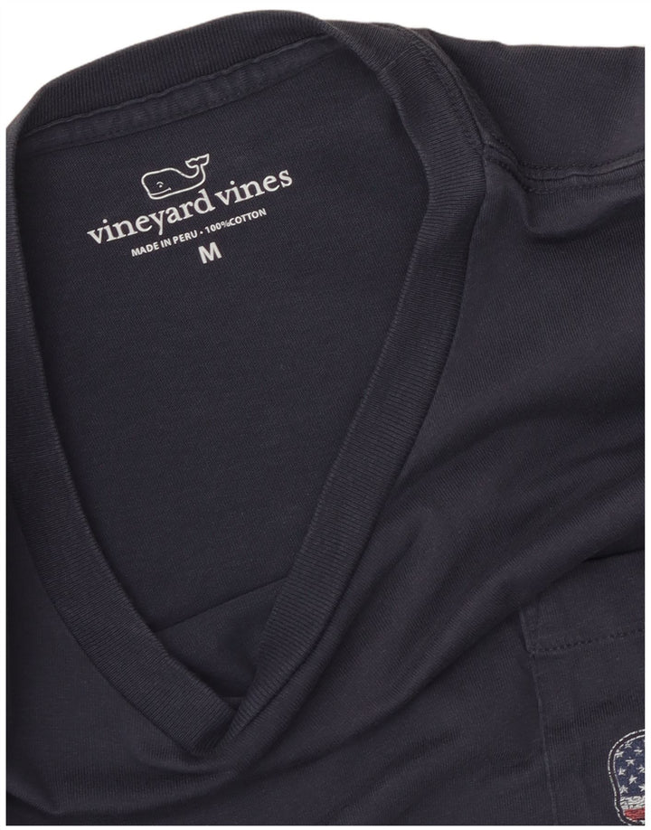 Vineyard Vines Herre USA Grafisk T-Shirt Top Medium Marineblå Bomuld
