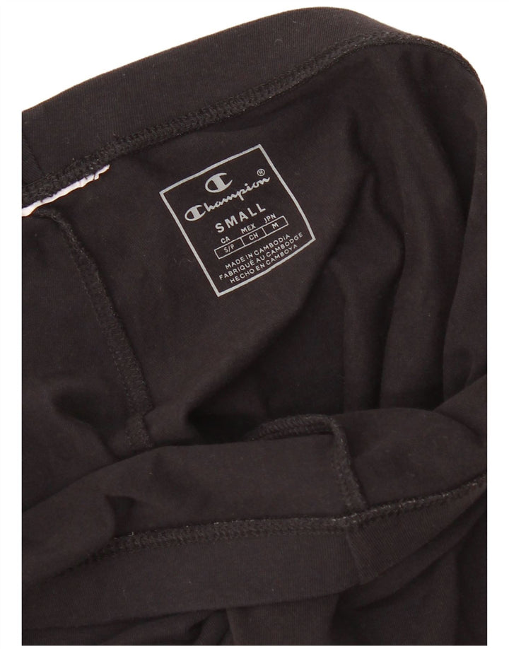 Champion Dame Grafisk Capri Leggings UK 10 Small Black