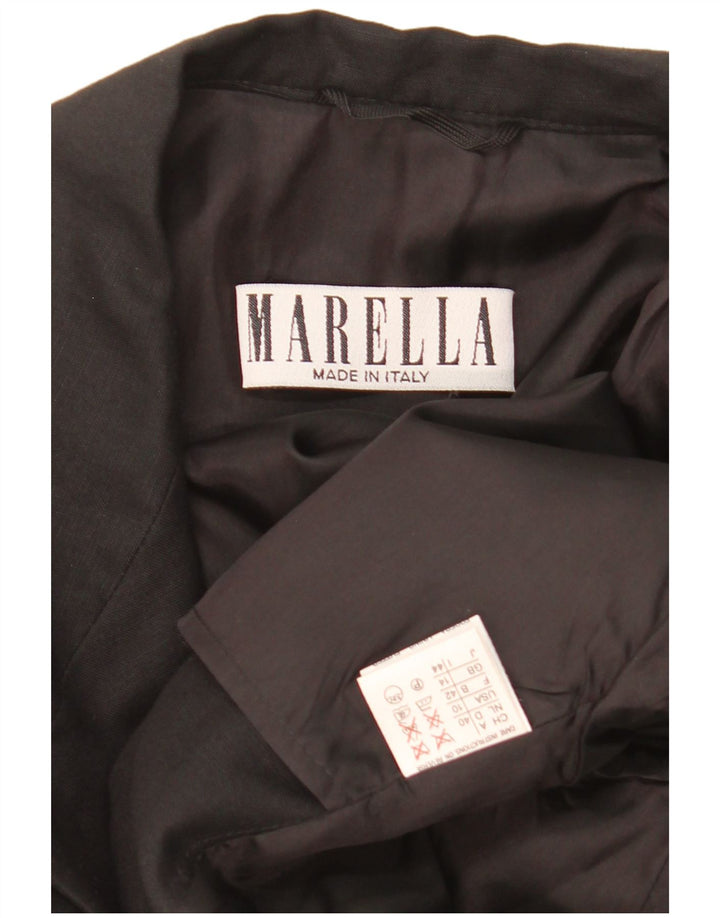 MARELLA Dame 2-knaps kortærmet blazerjakke UK 14 Medium Sort