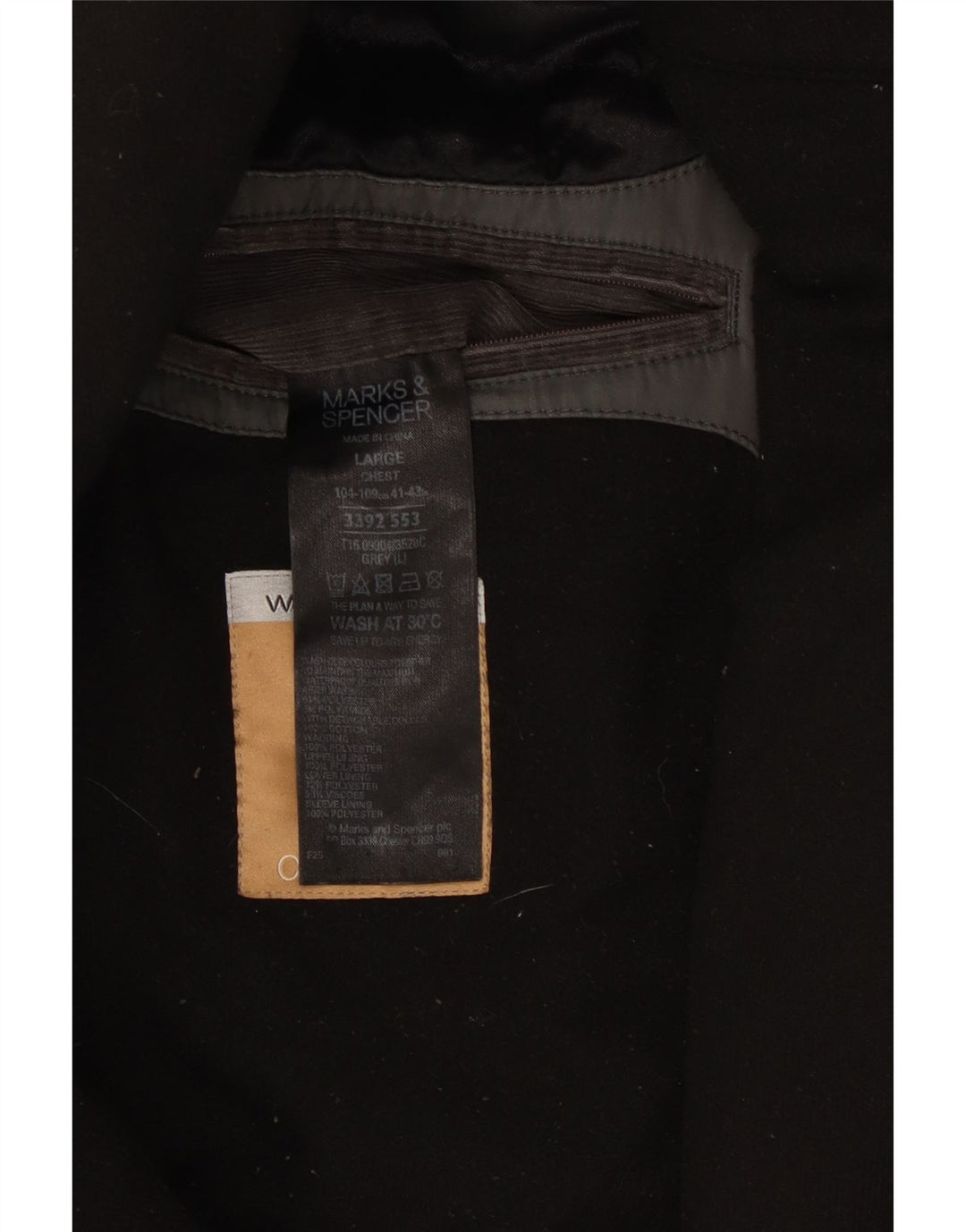 Marks & Spencer Herre Utility Jacket UK 40 Large Grå Polyester