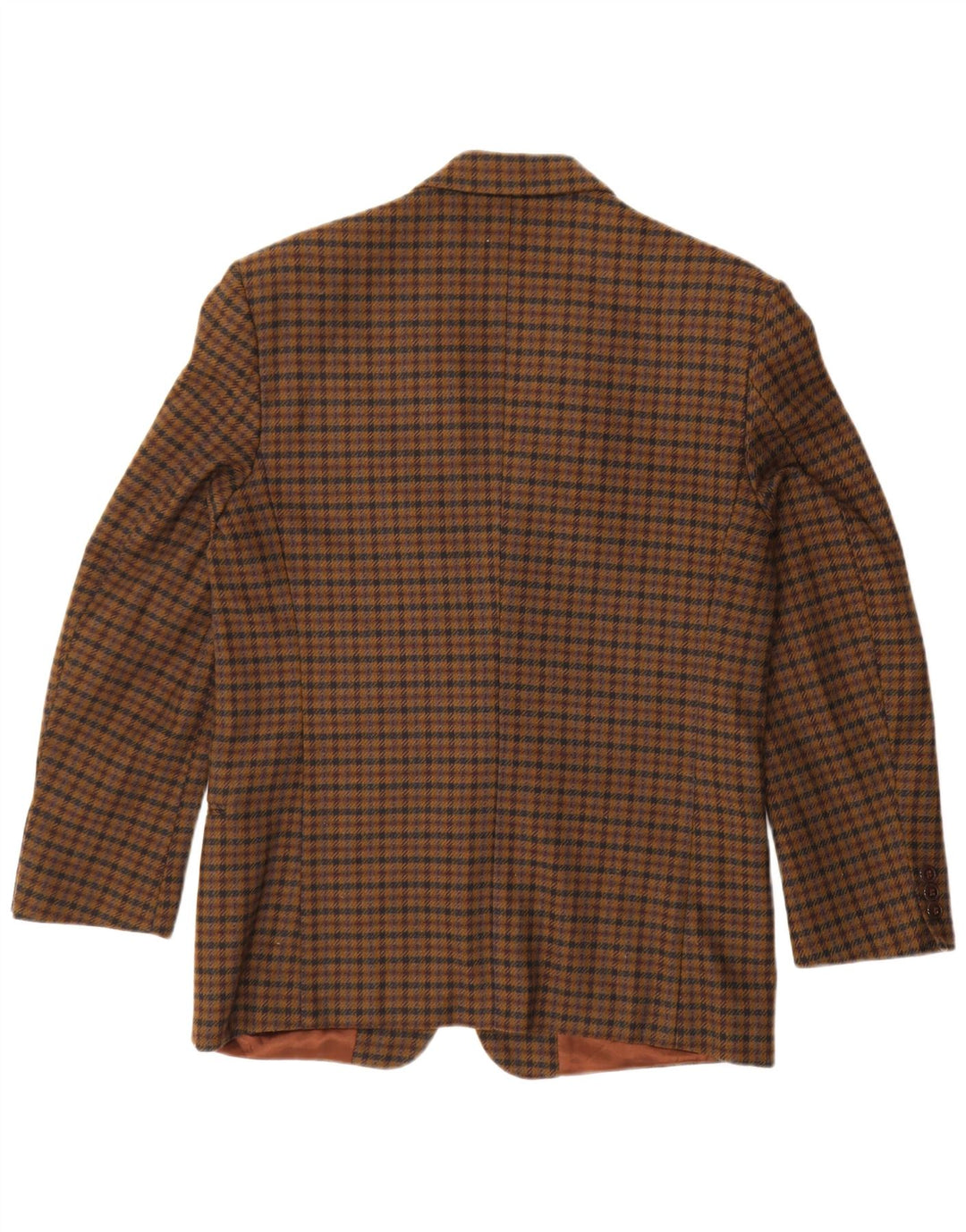 Vintage herre 2-knaps blazerjakke IT 48 Medium brun ternet jomfruuld