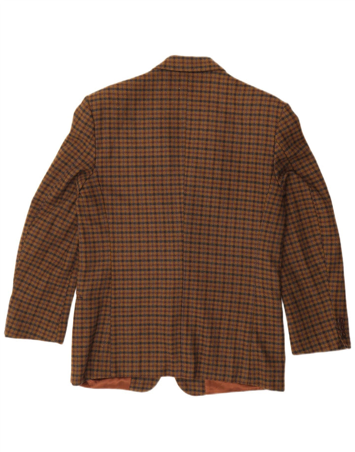 Vintage herre 2-knaps blazerjakke IT 48 Medium brun ternet jomfruuld