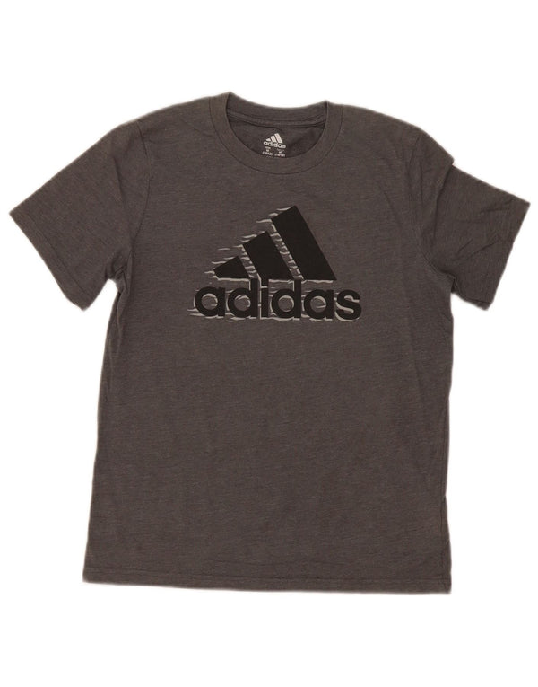 Adidas drenge grafisk t-shirt top 10-11 år medium grå bomuld