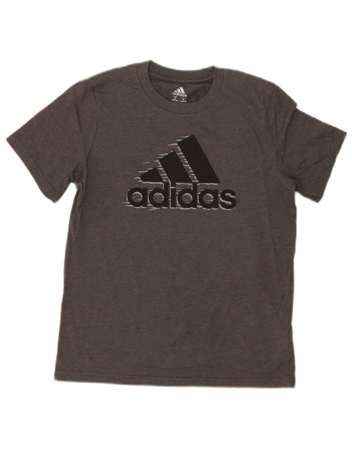 Adidas drenge grafisk t-shirt top 10-11 år medium grå bomuld