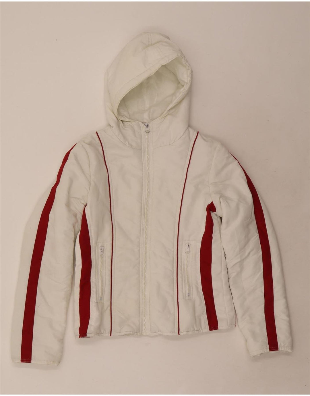 Karma hættejakke til kvinder UK 10 Small White Colourblock Polyester