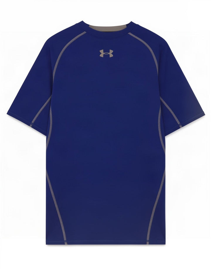 Under Armour Herre Compression Graphic T-Shirt Top Medium Blue Polyester