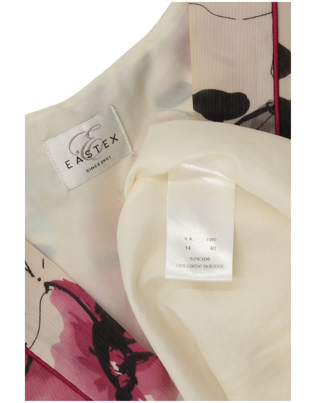 Eastex Dame A-Line Kjole UK 14 Large Multicolored Floral Polyester
