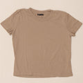 ZARA Womens T-Shirt Top UK 14 Medium Beige Cotton Vintage Zara and Second-Hand Zara from Messina Hembry 