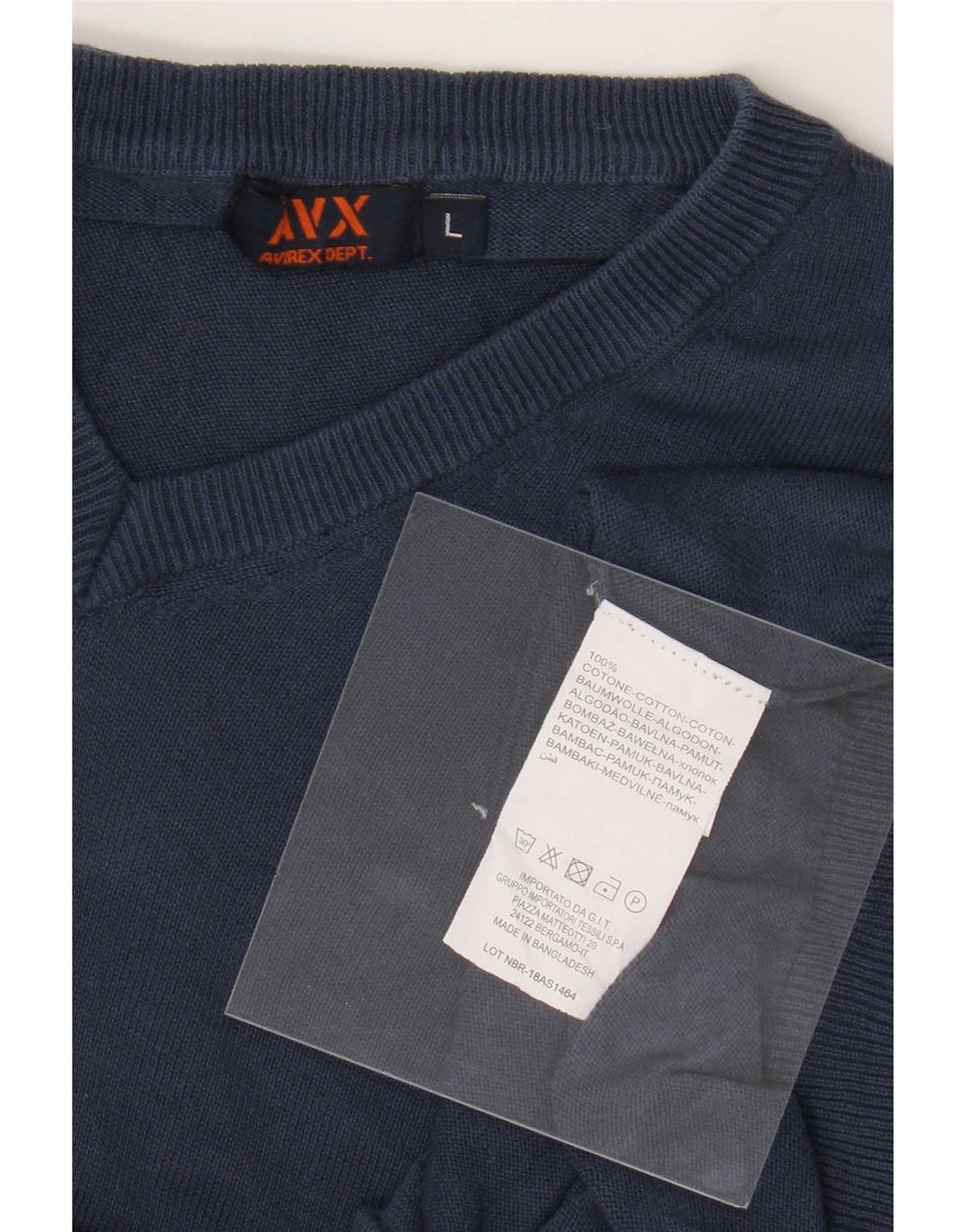 Avirex Herre V-hals sweater Stor Blå Bomuld