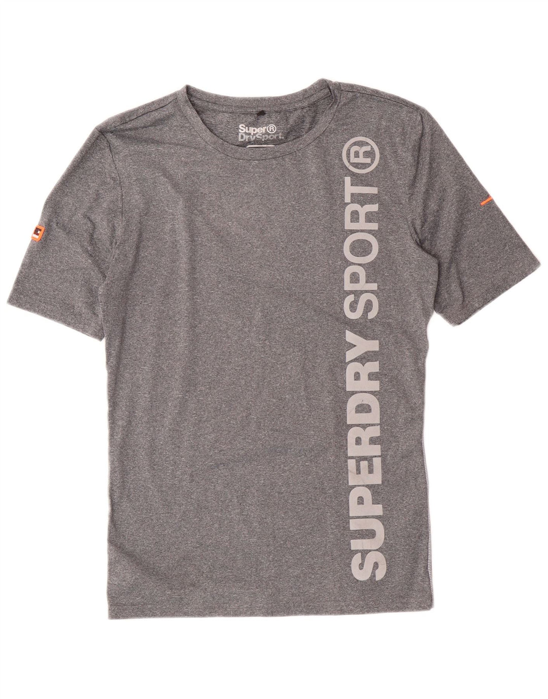 Superdry grafisk T-shirt top til kvinder UK 14 Stor grå flækket polyester
