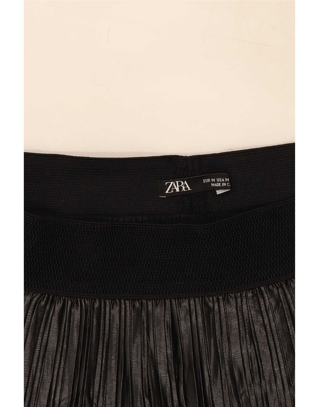 Zara plisseret nederdel til kvinder Medium W28 Sort polyester