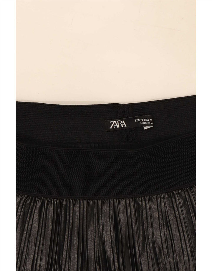 Zara plisseret nederdel til kvinder Medium W28 Sort polyester