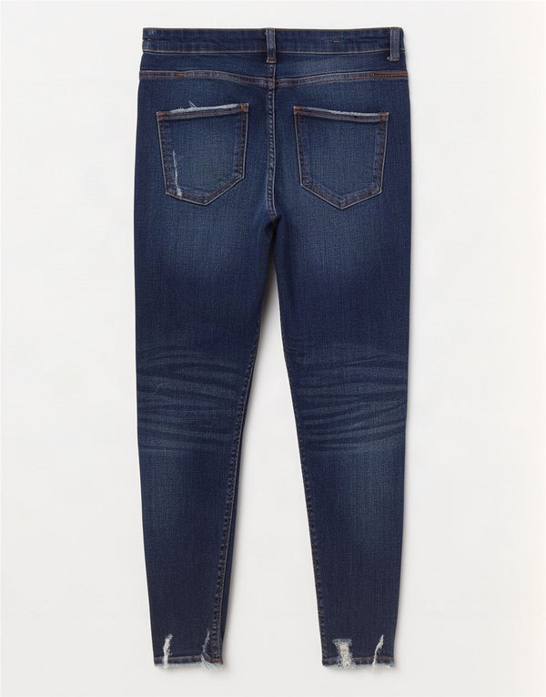 Zara Herre Distressed Skinny Jeans EU 40 Medium W31 L28 Blå
