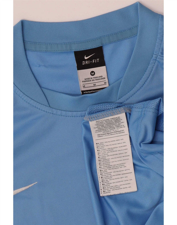 Nike Dri Fit T-shirt top mellemblå polyester til mænd