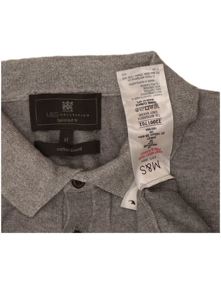 Marks & Spencer Herre skræddersyet pasform Polo Neck sweater mellemgrå