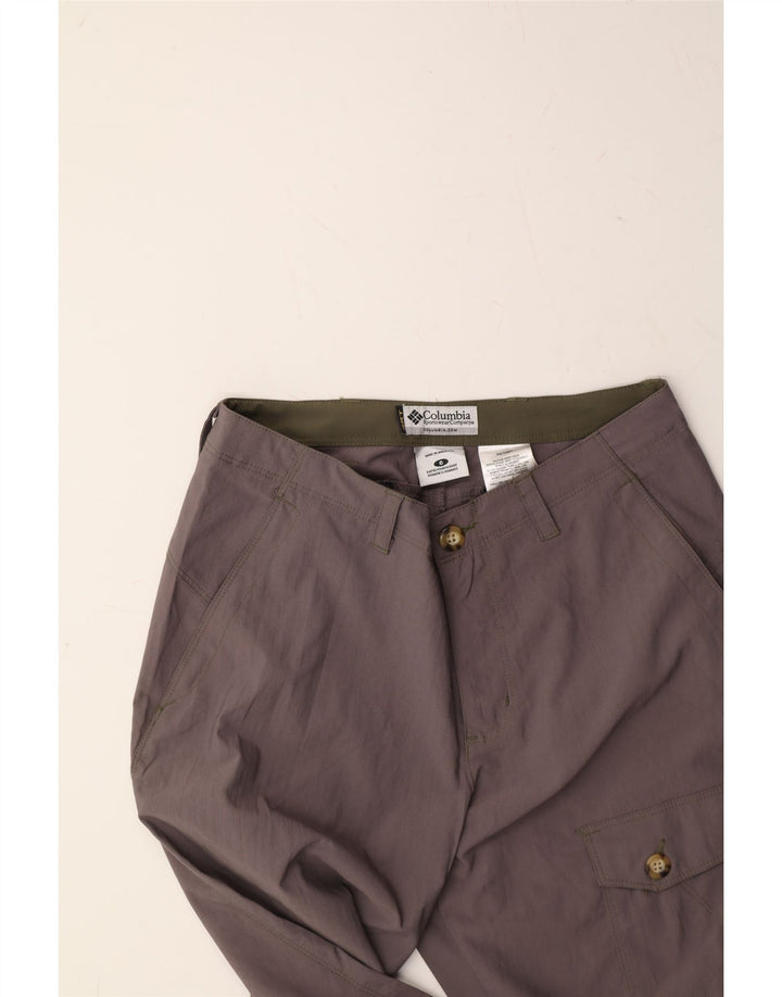 COLUMBIA Womens Straight Cropped Trousers US 6 Medium W29 L24 Grey Nylon Vintage Columbia and Second-Hand Columbia from Messina Hembry 