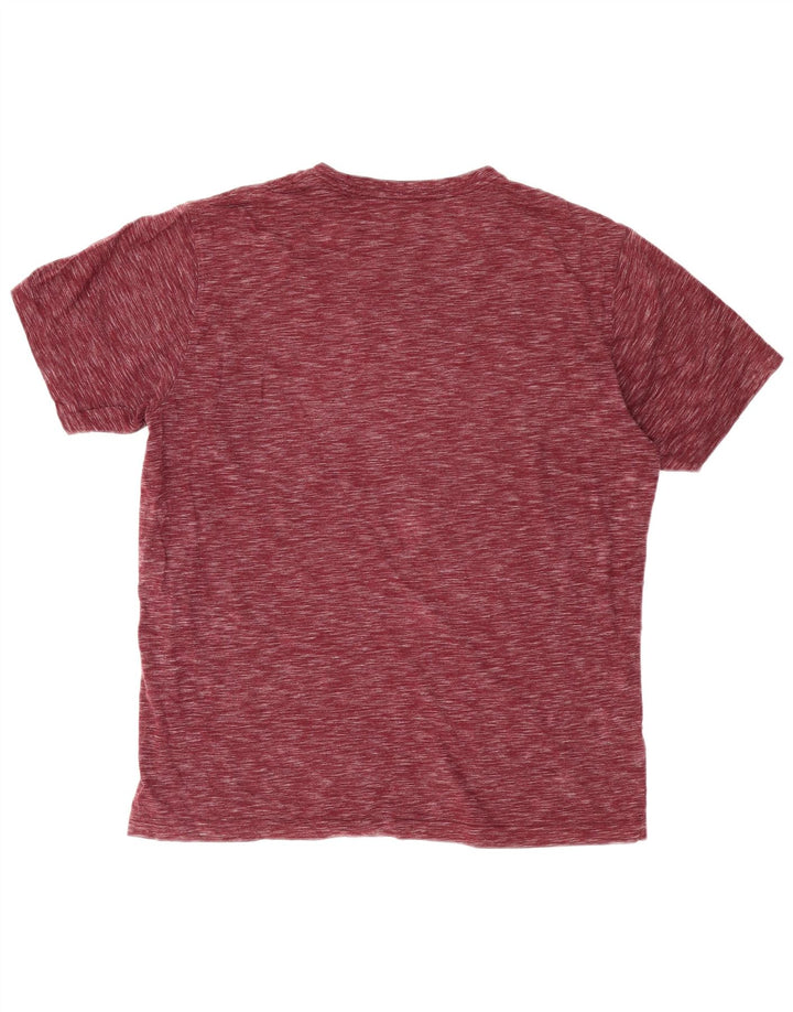 EDDIE BAUER Mens T-Shirt Top Large Burgundy Flecked Cotton Vintage Eddie Bauer and Second-Hand Eddie Bauer from Messina Hembry 