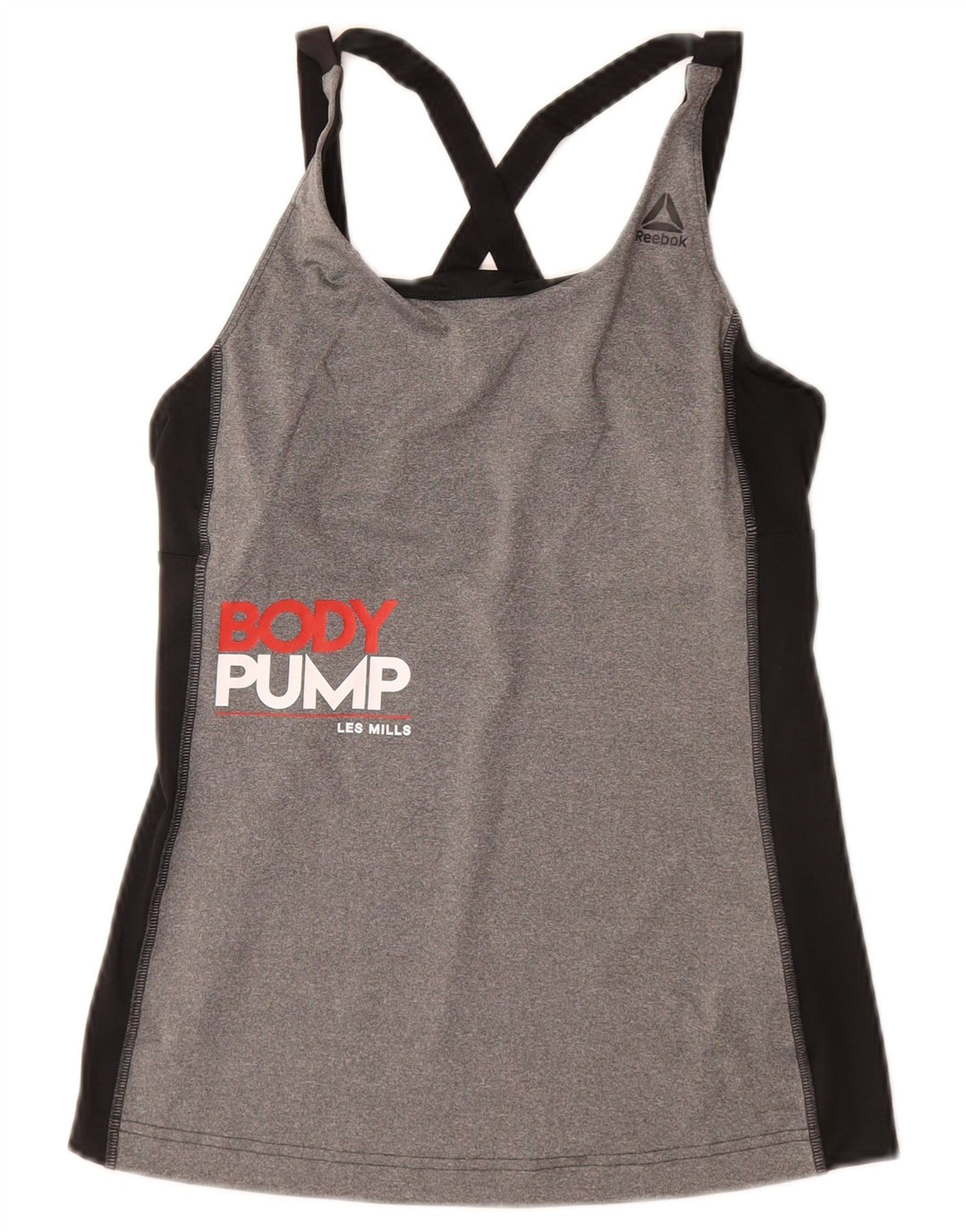 REEBOK Dame Les Mills Grafisk Vest Top UK 4/6 XS Grå Colourblock