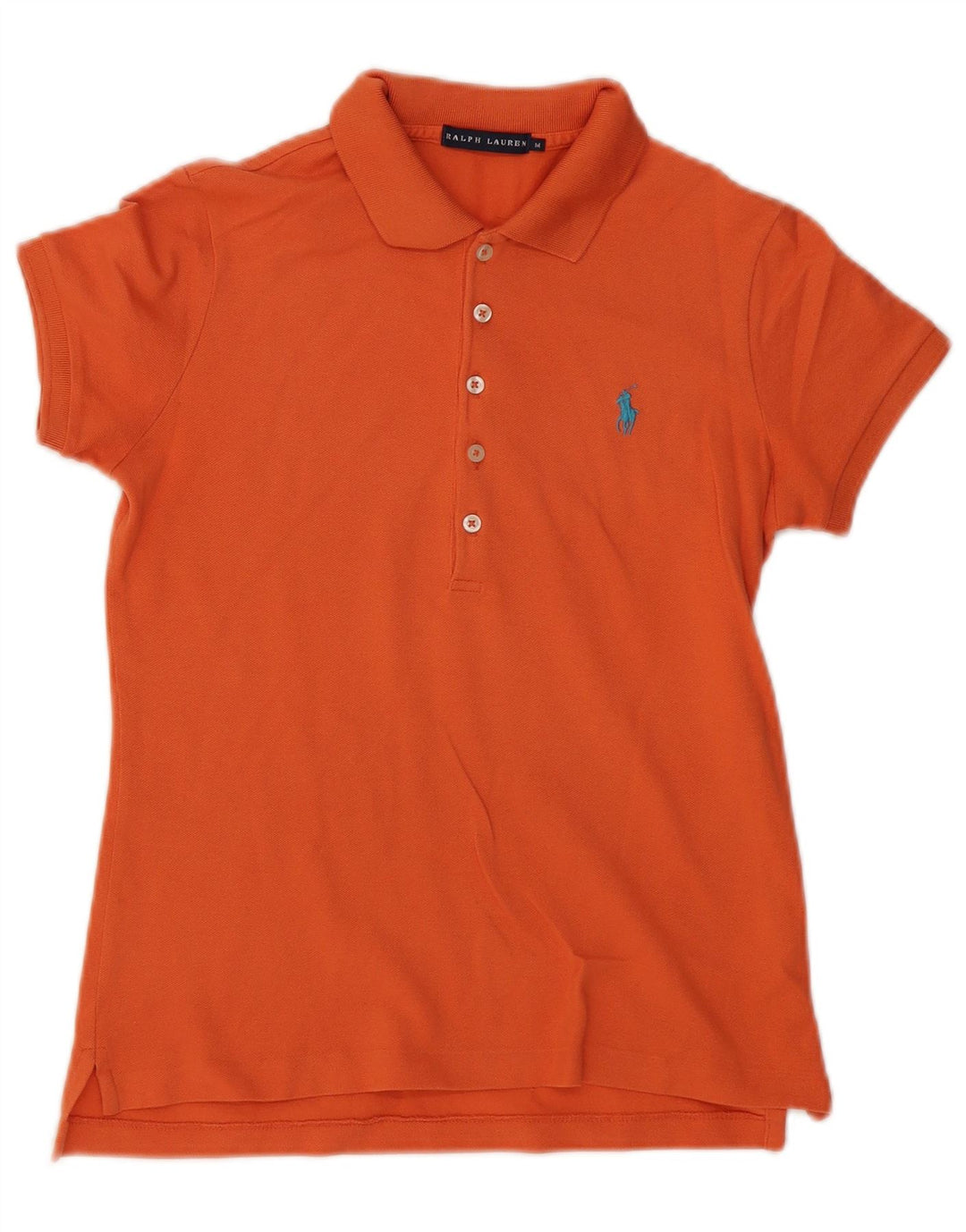 Ralph Lauren Dame Polo Shirt UK 12 Medium Orange