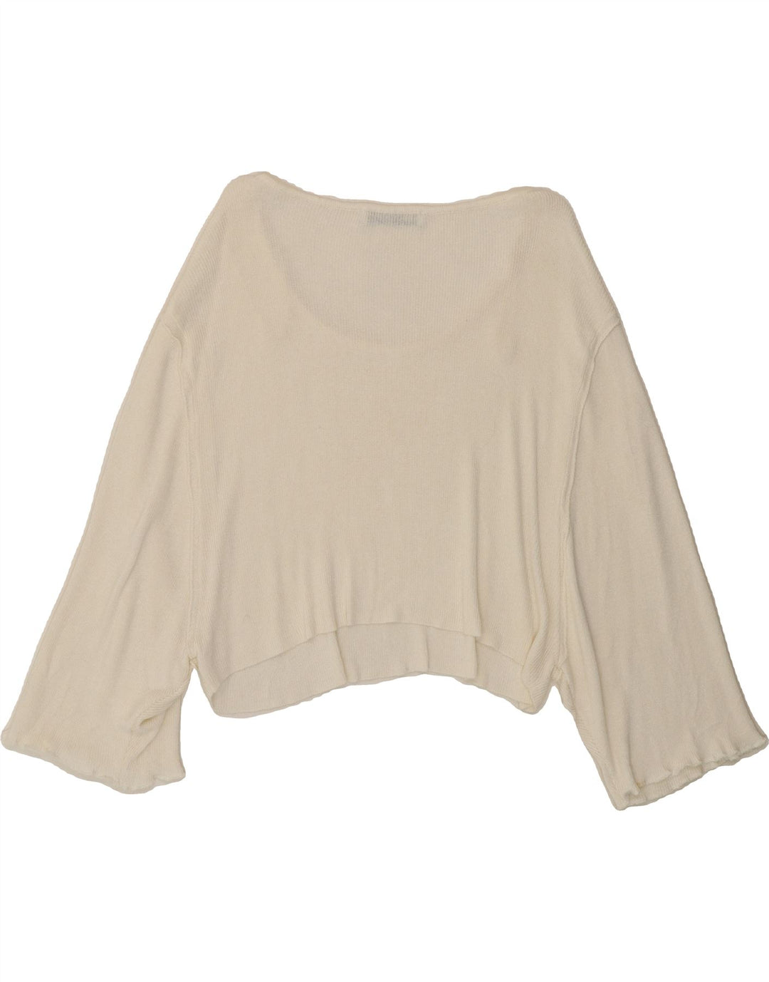 ZARA Womens Oversized Crop Boat Neck Jumper Sweater UK 14 Medium White Vintage Zara and Second-Hand Zara from Messina Hembry 