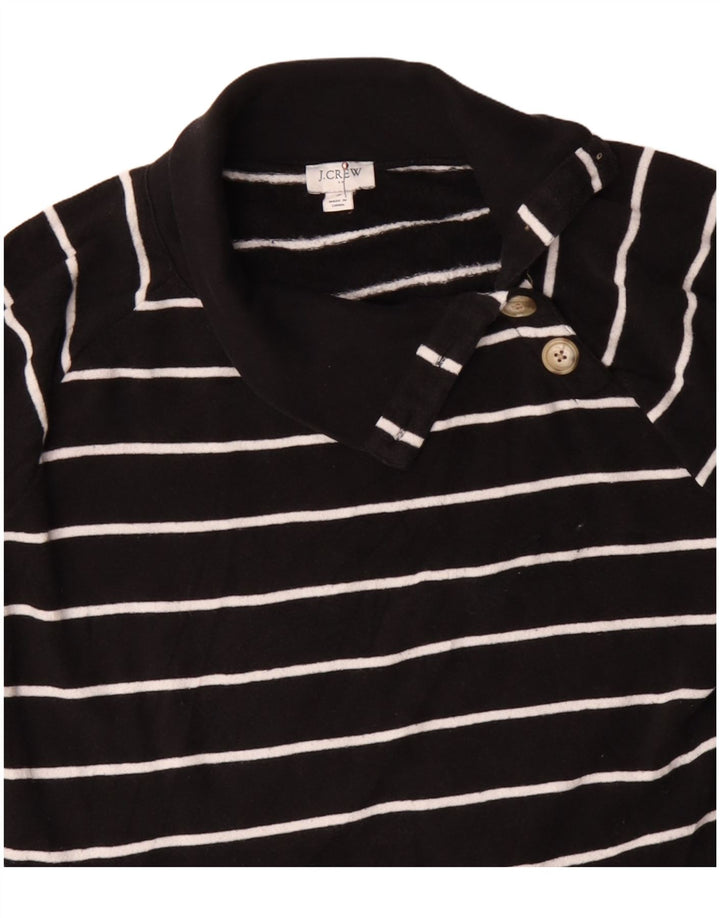 J. Crew Dame Sweatshirt Jumper UK 16 Stor sort stribet bomuld