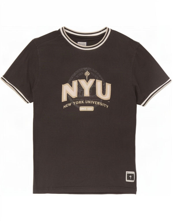 Champion Herre New York University grafisk T-shirt top lille grå bomuld