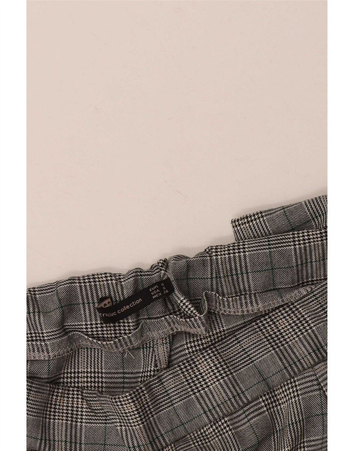 Zara Slim Cropped Bukser Små W26 L26 Grå Houndstooth